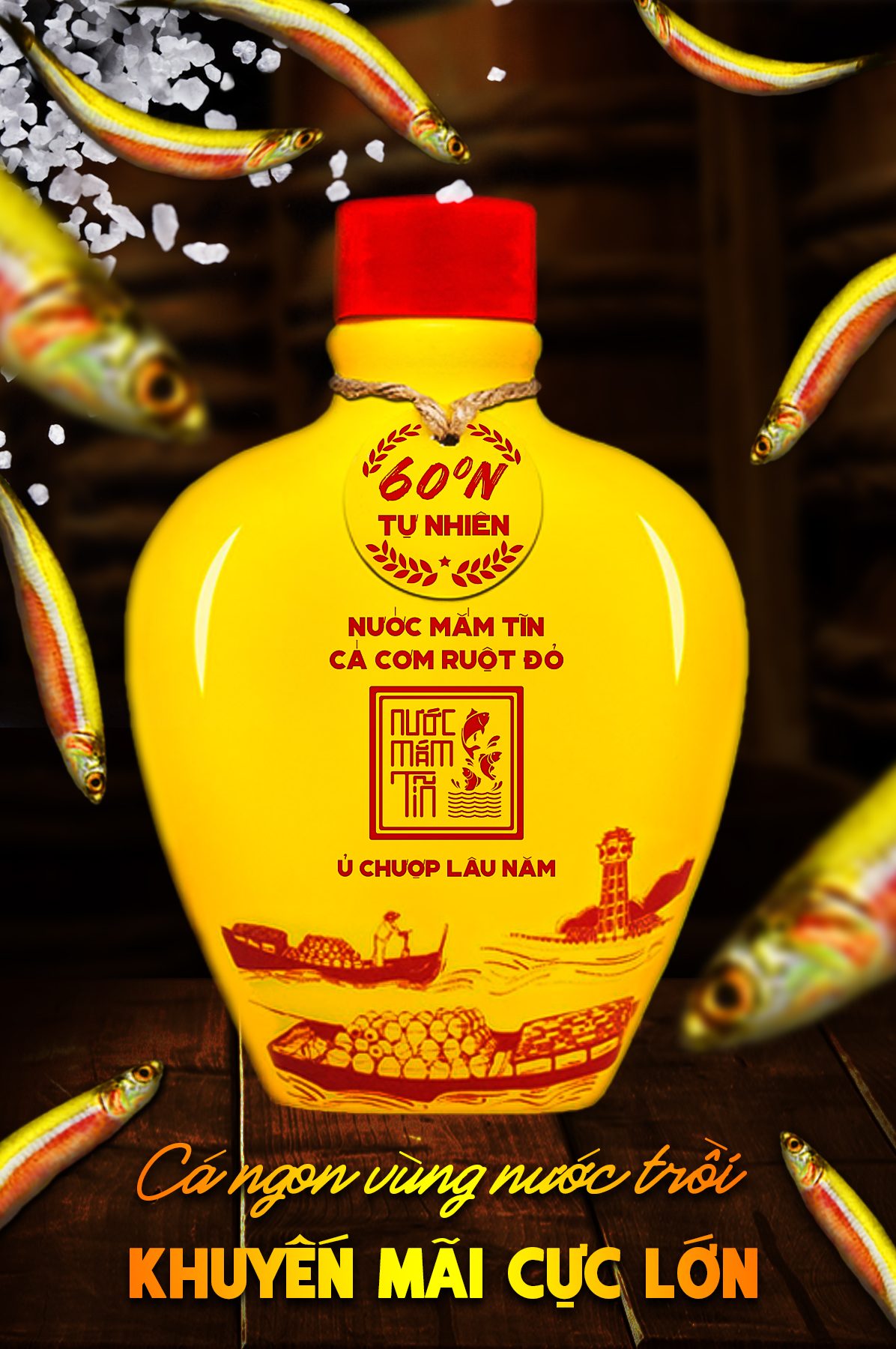 Nước mắm Tĩn cá cơm ruột đỏ 60N - Ảnh 4