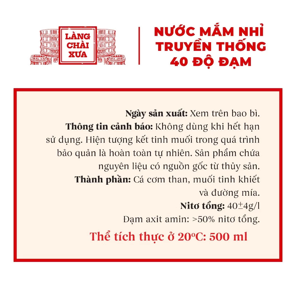 Thùng nước mắm nhỉ cao cấp Làng Chài Xưa đỏ - Ảnh 2