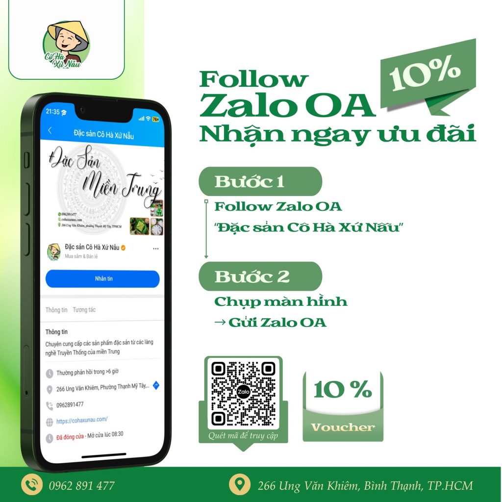 KHUYẾN MÃI 10% KHI QUAN TÂM ZALO OA